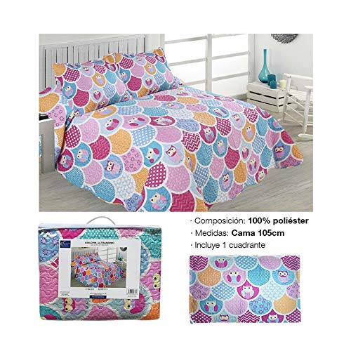 Comercial Candela Colcha Primavera y Verano Buhos Infantil para Cama de (105)