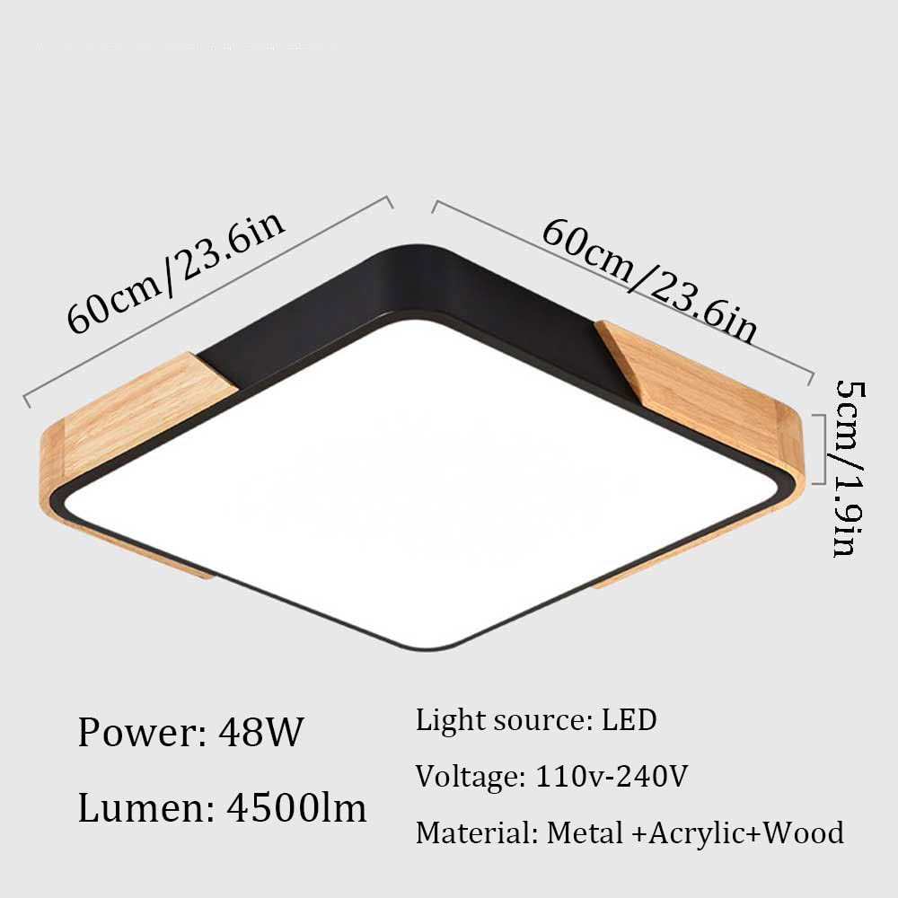 Kwadratowa lampa sufitowa LED 36W do montażu podtynkowego lampa wisząca atmosfera biurowa z możliwością przyciemniania klosz lampy sufitowej LED salon nowoczesna oprawa blisko sufitu do prze