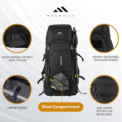 MOUNTILE ENDURO 55L Black Travel Backpack - Image 6
