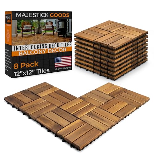 Majestick Goods Interlocking Deck Tiles Acacia 8-Pack