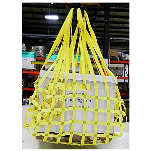 Red de elevación de carga resistente, red colgante de remolque y elevación para cama de camioneta, eslinga de poliéster resistente al desgarro, ideal para transporte de carga y elevación segura