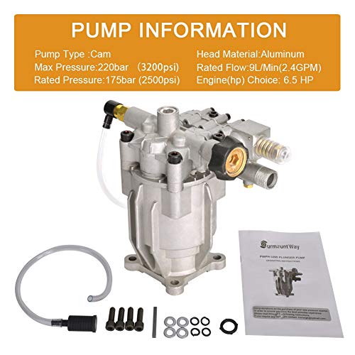 image for SurmountWay 3200PSI Pressure Washer Pump Horizontal 3/4