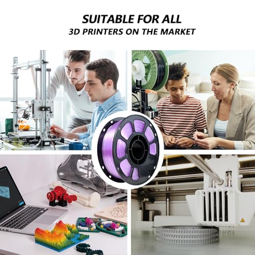 Image of iBOSS Transparent Glitter Purple PLA+ Filament 1.75mm, 1kg Glitter Translucent 3D Printer Filament, PLA Plus Neatly Wound Clear Filament, Fit Most FDM 3D Printers