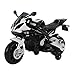 homcom Moto Elettrica BMW per Bambini velocità 2.5-5Km/h con Rotelle e Luci 110 × 47 × 69cm Nero-Bianco