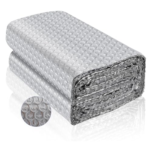 Isolierfolie Dämmfolie, Doppelseitige Aluminiumfolie Isolierung Dachisolierung Heizkörper Reflexionsfolie für Dächer Fenster Rohre Böden (3m×60cm)