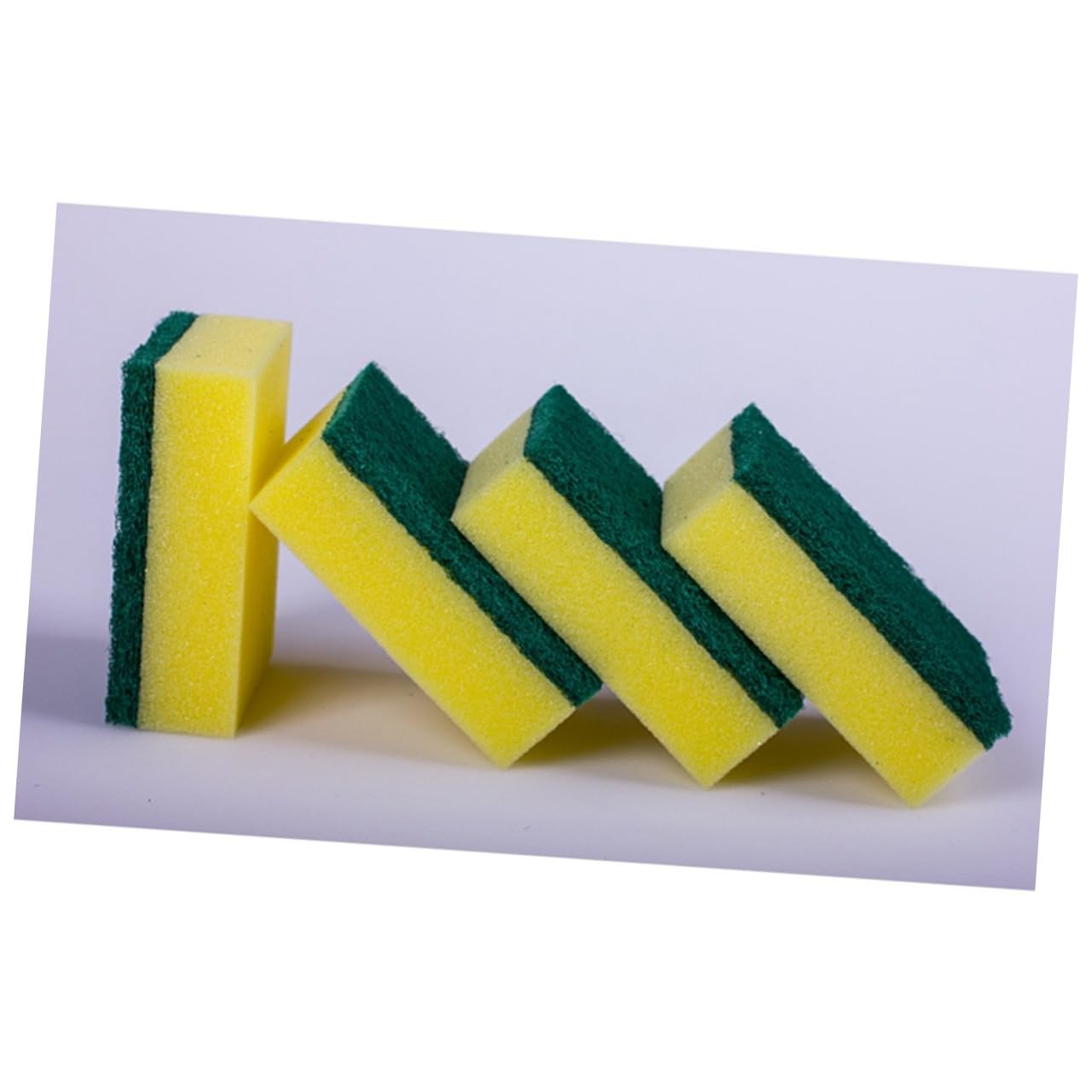112 Pezzi Spugne per Pulizia Cucina Giallo e Verde Antiscivolo e Resistente di Spugnette per Lavare Piatti con Superficie Abrasiva e Durevole per Pulizie Pesanti e Uso Quotidiano