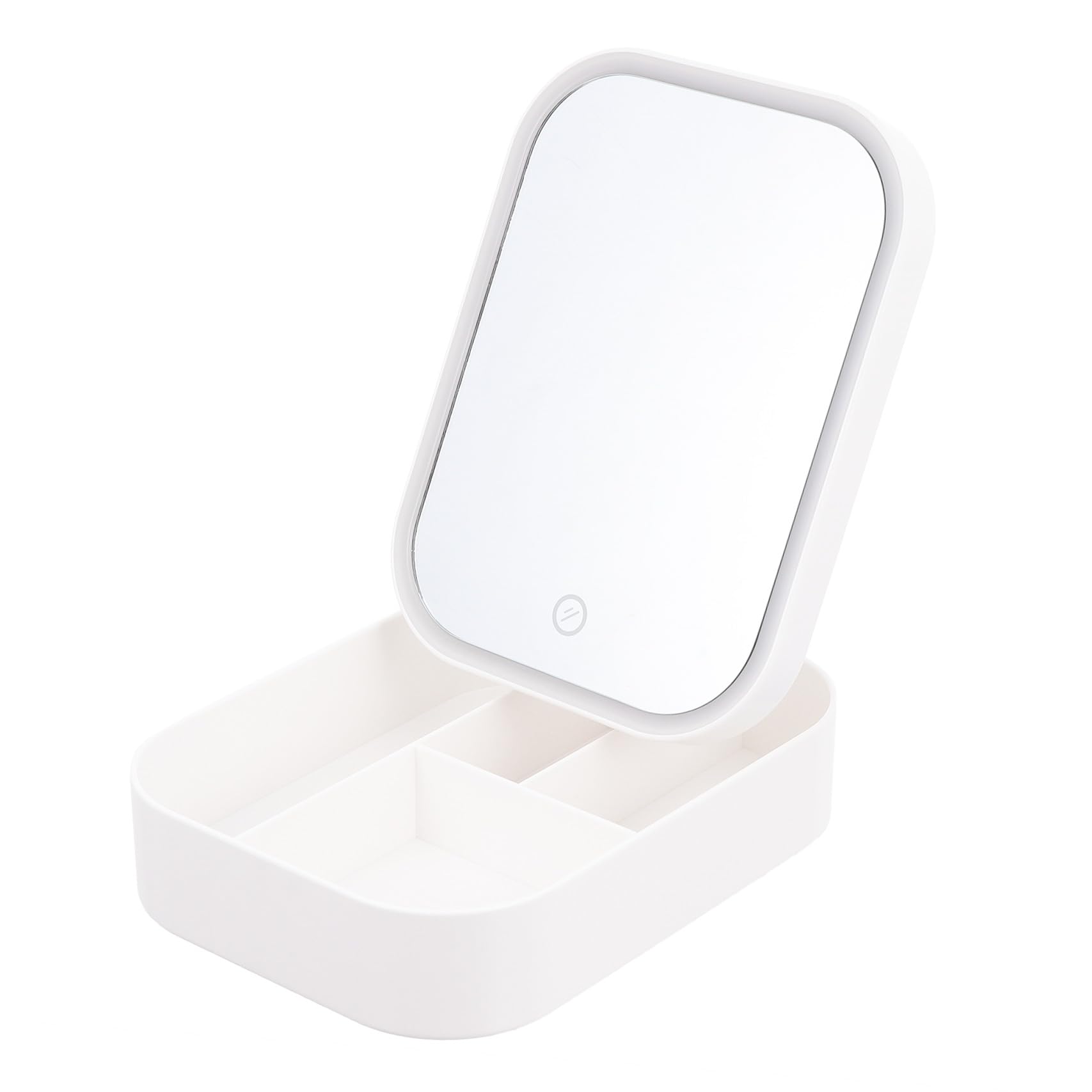 Miroir de maquillage LED éclairé avec boîte rangement pratique