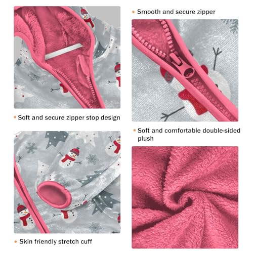 OTVEE Christmas Tree Snowman Kids Hoodie Jacket Fall Spring Full Zip Warm Outwear Coat3