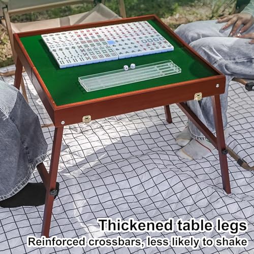 Mesa Plegable de Mahjong con 144 piezas, Verde miniatura 3