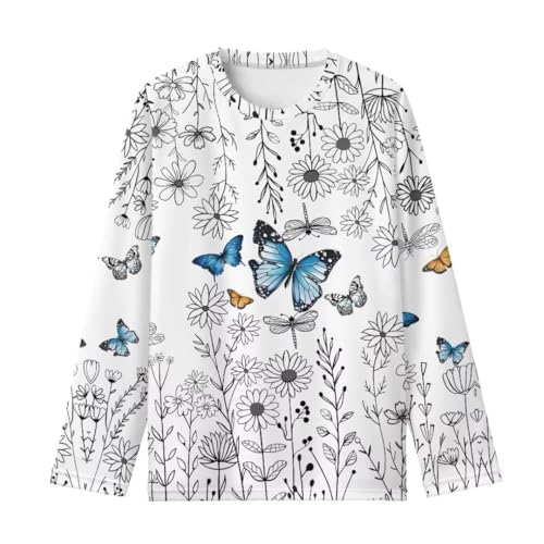 Image of Long Sleeve Shirts for Girls Winter Tops 3-16t Cartoon T Shirts for Fall Clothes