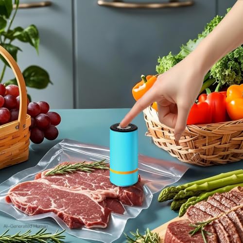 Image of 39-Pack BPA-Free Vacuum Sealer Bags with Pump Included - 3 Sizes, Reusable Meal Bags with & Without Air Valves for Freshness - Microwave & Freezer Safe for Meal Prep & Food Storage