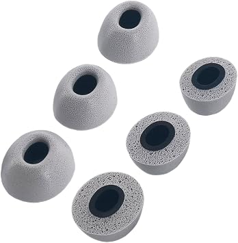 Replacement Memory Foam Eartips for TOZO/ASUS/Soundcore Earbuds | Compatible with TOZO NC20 / NC20 Pro / ASUS ROG Cetra / Baseus Inspire XP1 / Soundcore Sport X20 Earbuds,Ear Tips,Gray,3Pairs