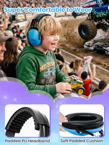Image of Dr.meter Noise Cancelling Headphones for Kids: SNR27.4 Ear Muffs for Noise Reduction with Adjustable Headband - Kids Ear Protection for Monster Jam, Fireworks, Concerts Kid Autism Sensory