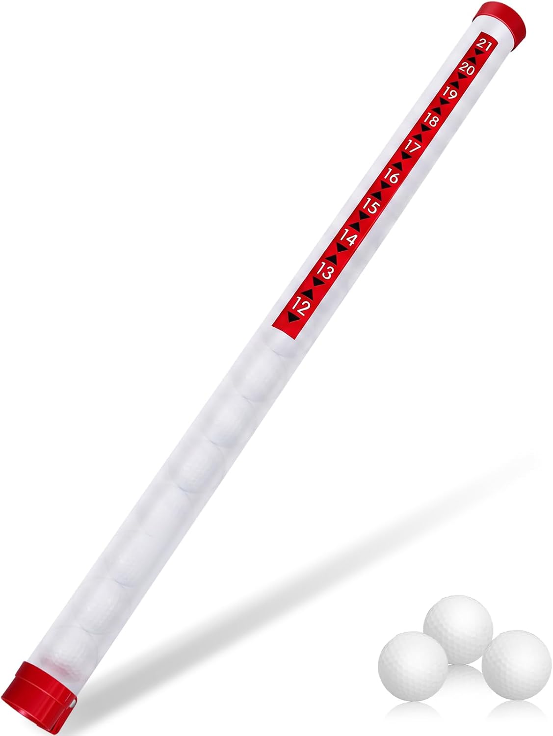 Deekin Golf Ball Retriever Plastic Clear Picker Upper Tube Golf Ball Shagger Grabber Collector, Professional Pickup Tool Device for Men Women, 35.4 Inch