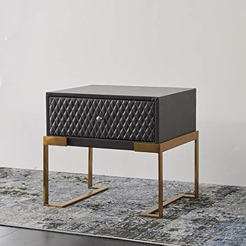 Nordic Bedside Table, Light Iron Shelf Storage Cabinet Bedroom Modern Minimalist Bedside Cabinet Single Drawer Storage Cabinet Cover