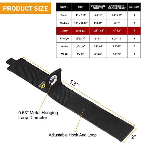 Lubansir MRLU-MST-03 9 Pack Extension Cord Holder Organizer, 13-Inch Heavy Duty Storage Straps thumb #4
