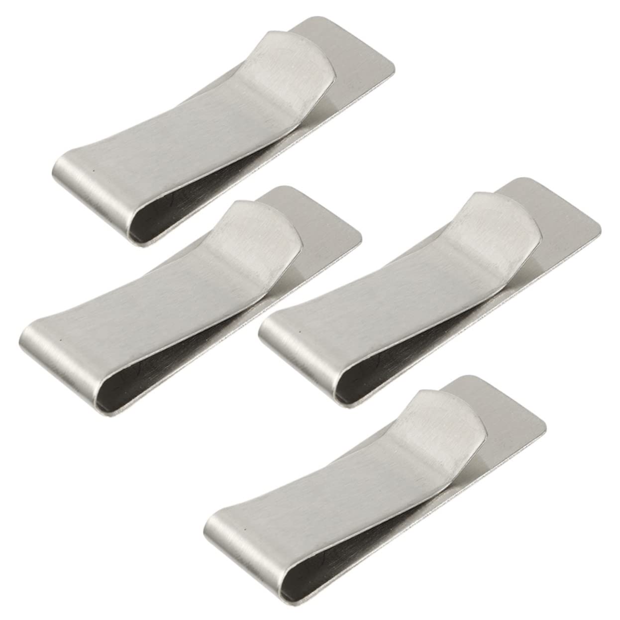 BESPORTBLE 4 Pack Stainless Steel Money Clip Bulk Metal Cash Clips for Card Holder Office Supplies