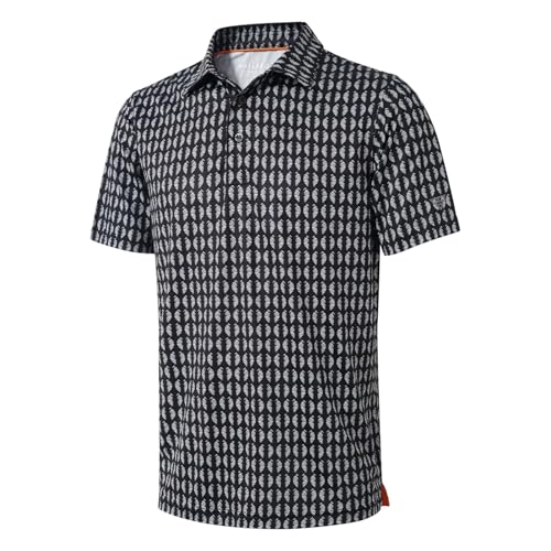 Image of Golf Shirts for Men Dry Fit Short Sleeve Print Performance Moisture Wicking Polo Shirt