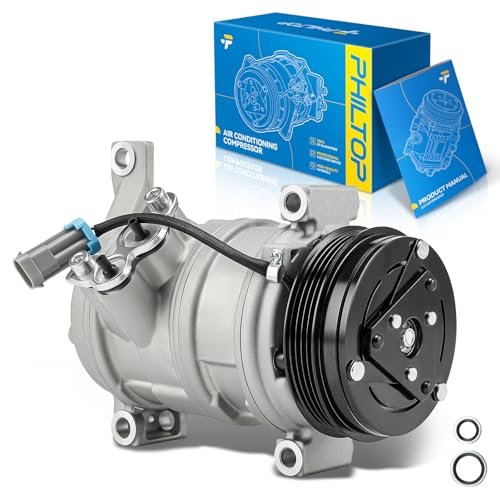 Image of PHILTOP 7511414 Air Conditioner AC Compressor for Chevy Silverado /Sierra 1500 2000-2002 4.8L /5.3L,Tahoe /Suburban 1500 /2500 /Silverado 2500 2000-2002,Escalade 02,Savana 3500 2003-2017,Yukon 2000