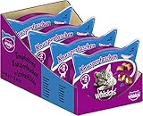 Nur 2 kcal pro Leckerli. Whiskas Katzensnacks Knuspertaschen mit Lachs, 8 Packungen (8 x 60 g)