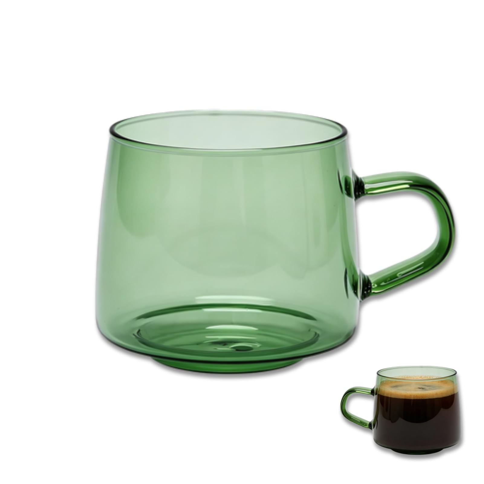 Tasse à café en verre Cyrank 350 ml avec poignée pour vos pauses thé et jus au quotidien