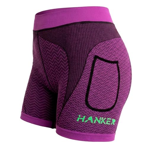 HANKER Mallas Deportivas Mujer Cortas Compresivas con Bolsillos Cintura Alta para Running y Gimnasio
