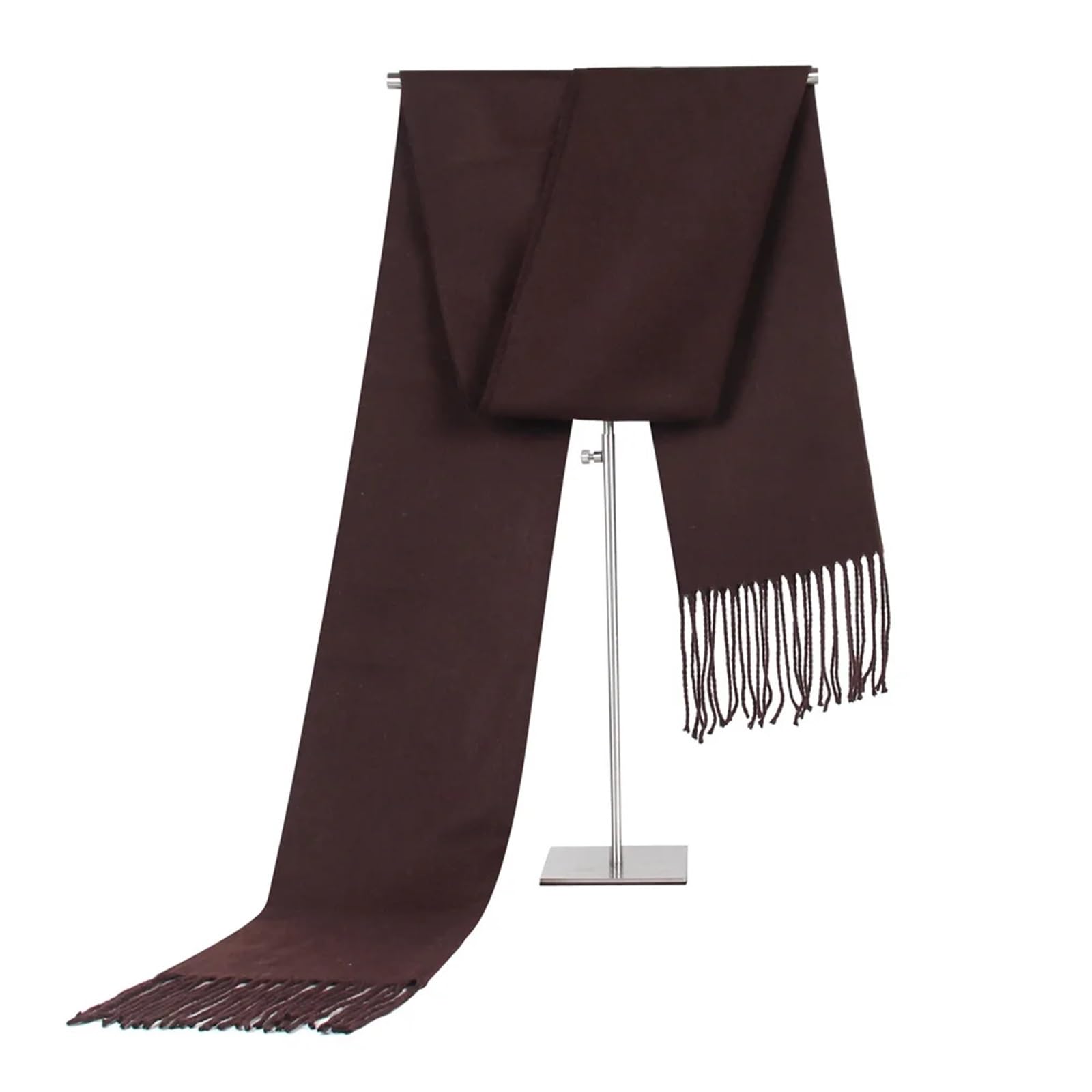 Sciarpa da uomo tinta unita invernale classica in cashmere caldo e morbido, scialle con nappe, scaldacollo Sciarpa invernale