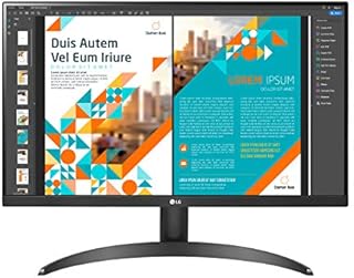 LG 24QP500-B 24” QHD (2560 x 1440) IPS Display, HDR 10, sRGB 99% Color Gamut, AMD FreeSync, Refresh Rate 75Hz, 3-Side Virtually Borderless Design - Black