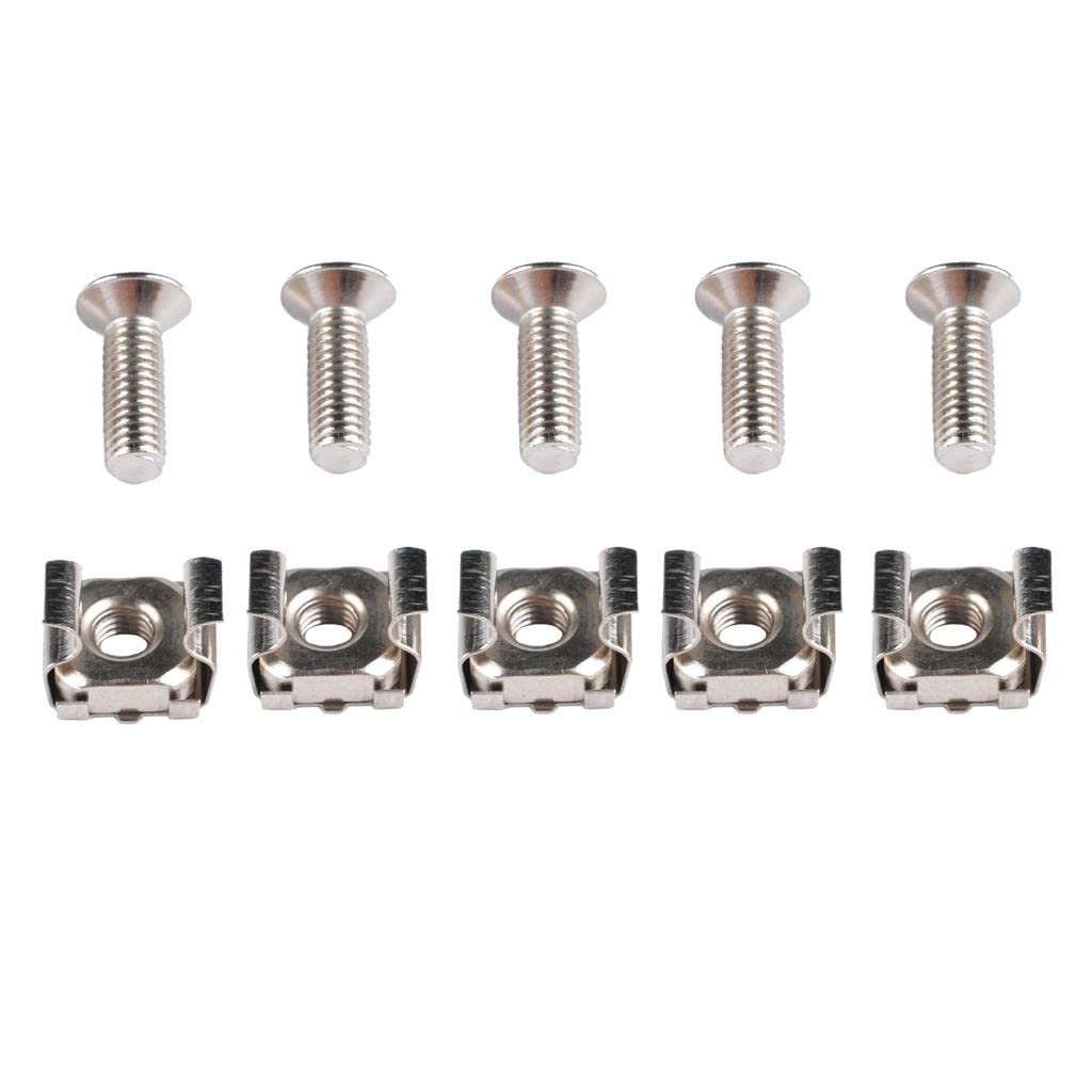 MERISHOPP 5 Pack Lot - M5*20 Rack Mount Cage Nuts & Screws W/Washers - Square Clips|Rackmount Cabinets & Frames-image-9