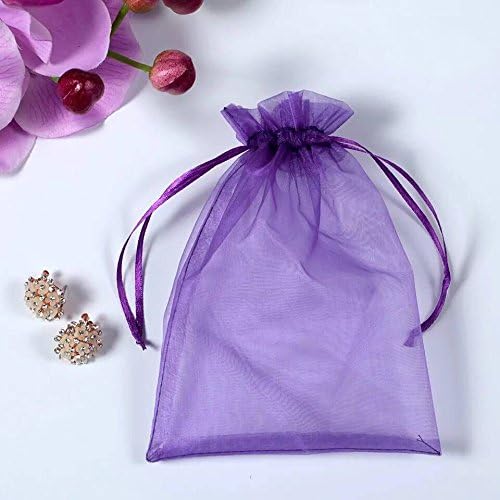 Miniatura 5 de TOPTIE 100 bolsas de organza de 2.8 x 3.6 pulgadas, bolsas de joyería con cordón, bolsas de regalo de boda para recuerdos de fiesta de Navidad