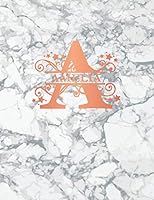 Amelia: Personalized Sketchbook 8.5" x 11". Monogram Letter/Initial A Sketch Pad/Journal/Note Book. White Marble & Rose Gold Cover. Notebook, Journal, Doodle, Create! 1795594217 Book Cover