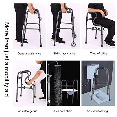 Déambulateur pliable avec siège et aide à la mobilité légère - 3