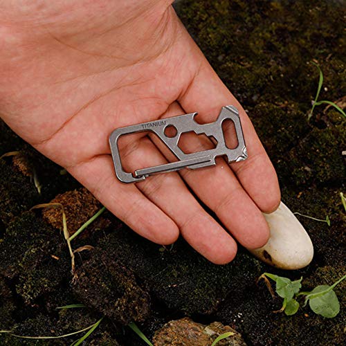 Grampo, Andoer Porta-chaves com clipe de liga de titânio multiferramenta para uso externo abridor de