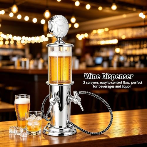 Dispensador de vino con 2 rociadores y torre de cerveza compacta para bebidas 6