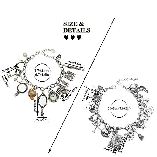 RechicGu Vintage 2pcs Fairy Tale Movie Lucky Myth Charms Friendship Cuff Bangle Bracelet Wicca Gift4