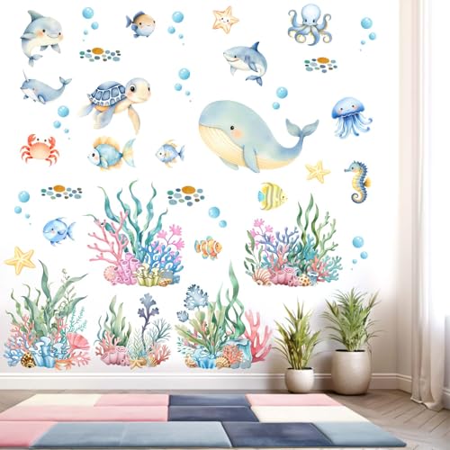 Vinilos decorativos ballena para pared infantil miniatura 3
