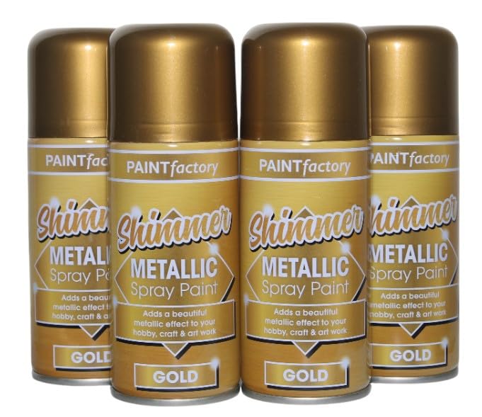 Balaju Height 4X BH Metallic Gold Gloss Spray paint for Interior or Exterior Wood Metal Plastic Glass Art and Craft 200ML Each- Pack of 4