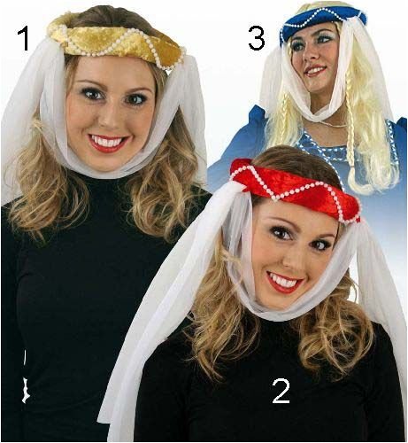 Couronne de cheveux médiévale en velours - Couleurs assorties