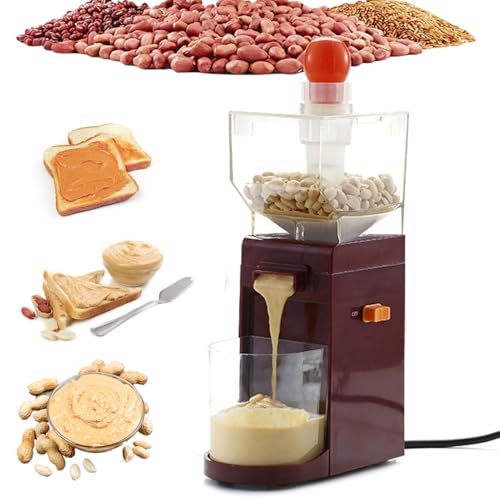 QUSYZD Máquina para Hacer Mantequilla de Cacahuete, Molinillo eléctrico de Cacahuete con Base Antideslizante, procesador de Alimentos de 120 W para Cacahuetes, anacardos, café y avel,