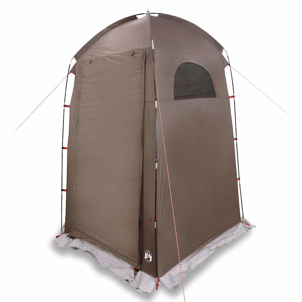 Tente de Douche de Camping Cabine de Change Portable Vestiaire d'Extérieur pour Toilettes Mobiles, Polyester Marron, 150 x 150 x 230 cm avec Sac de Transport
