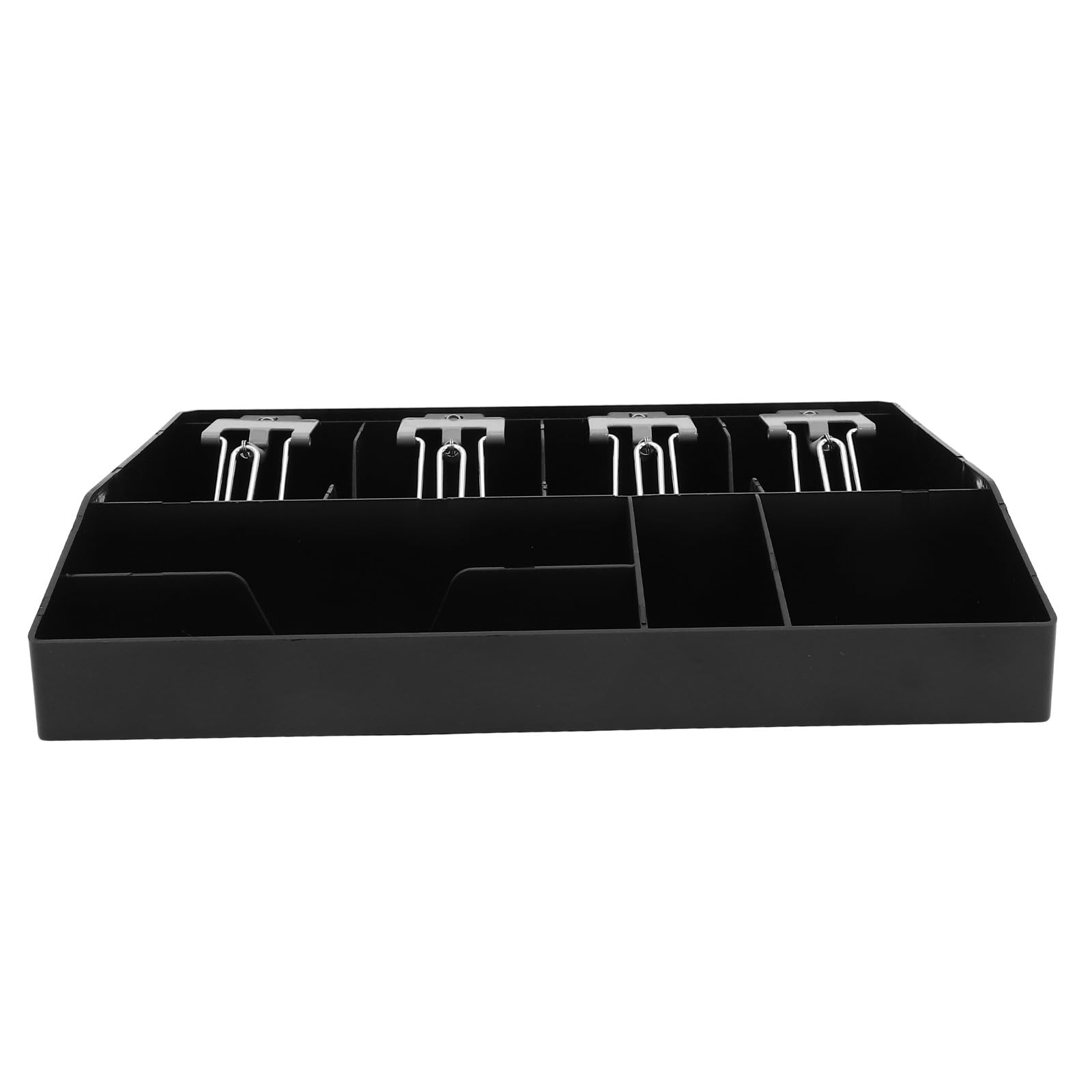 Mipcase Kassenschublade für Geschäfte und Supermärkte mit 3 Fächern für Geldscheine und 3 Münzfachern aus Abs und Metall zur Organisierten Bargeldaufbewahrung mit Clip