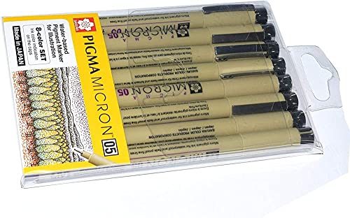 Image of SAKURA Pigma Micron Pens 05 Line Drawing 8 Color Set,Archival Ink Fineliner Manga Pen,Bible Journaling Study Kit,Multi-coloured