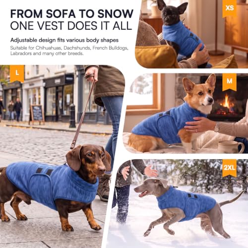 Image of Queenmore Small Dog Sweater,Soft Fleece Dog Vest Dog Jacket with Leash Hole
