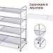 Simple Trending 4-Tier Stackable Shoe Rack, Expandable & Adjustable Shoe Shelf Storage Organizer, Metal Mesh, Silver