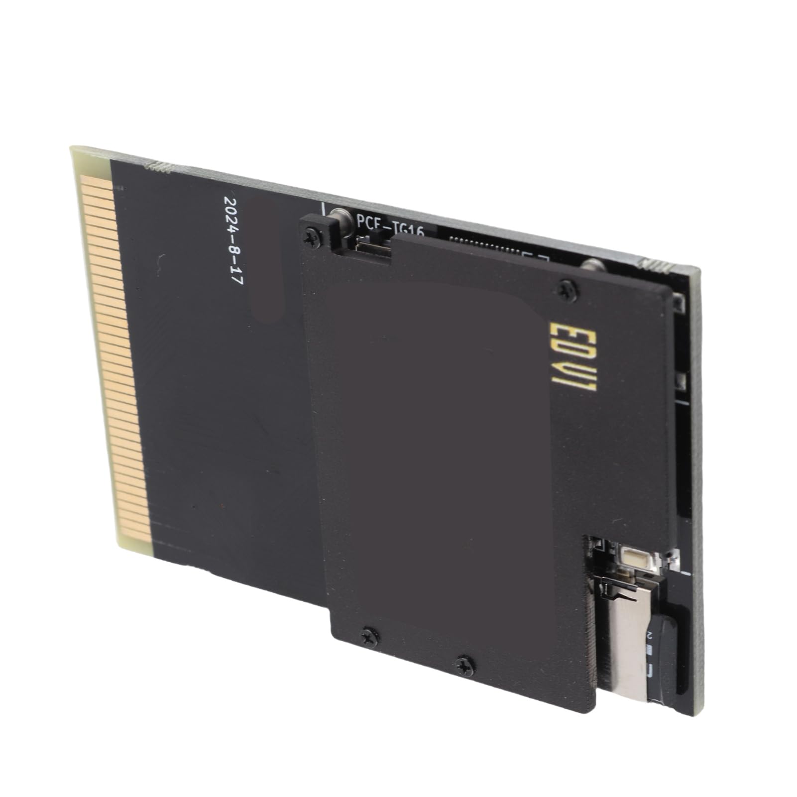 KIMISS Tarjeta de cartucho de juego 1000 en 1 para motor de PC, para consola TurboGrafx 16, cartucho de flash de tablero negro dorado, soporte para varios juegos