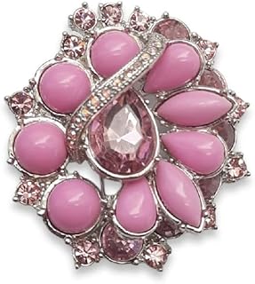 Broche con diseño de pedrería, color rosa, Piedra preciosa, diamantes de