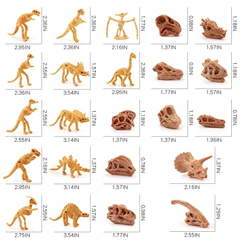 Dinosaur Head Skeleton Golden Dino Fossil Assorted Bones Playsets 23 Pcs Action Figures Model Toys For Kids #TOP2