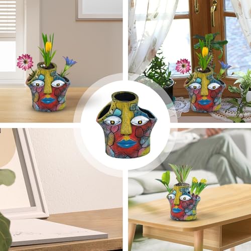 Pot de fleurs abstrait contre la décoloration pour déco de balcon durable