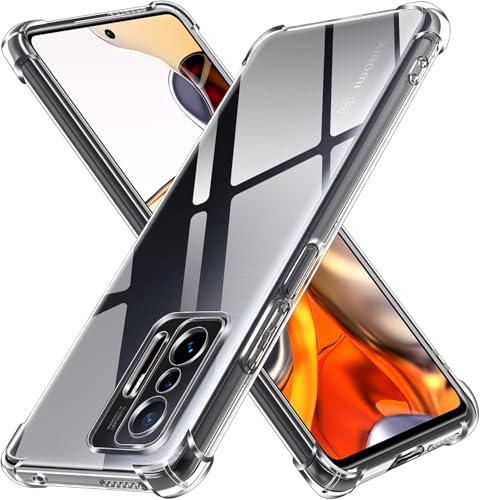 ivoler Funda para Xiaomi 11T 5G / Xiaomi 11T Pro 5G, Carcasa Protectora Antigolpes Transparente con Cojín Esquina Parachoques, Suave TPU Silicona Caso Delgada Anti-Choques Case