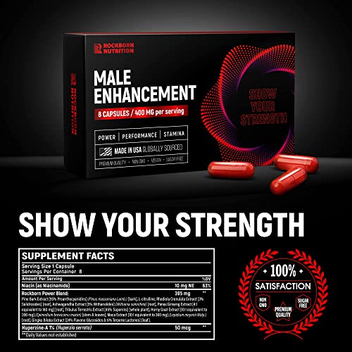 Rockborn Herbal Supplement For Men’s Health With Horny Goat Weed And Tribulus Terrestris - Made In Usa - 8 Capsules #TOP1